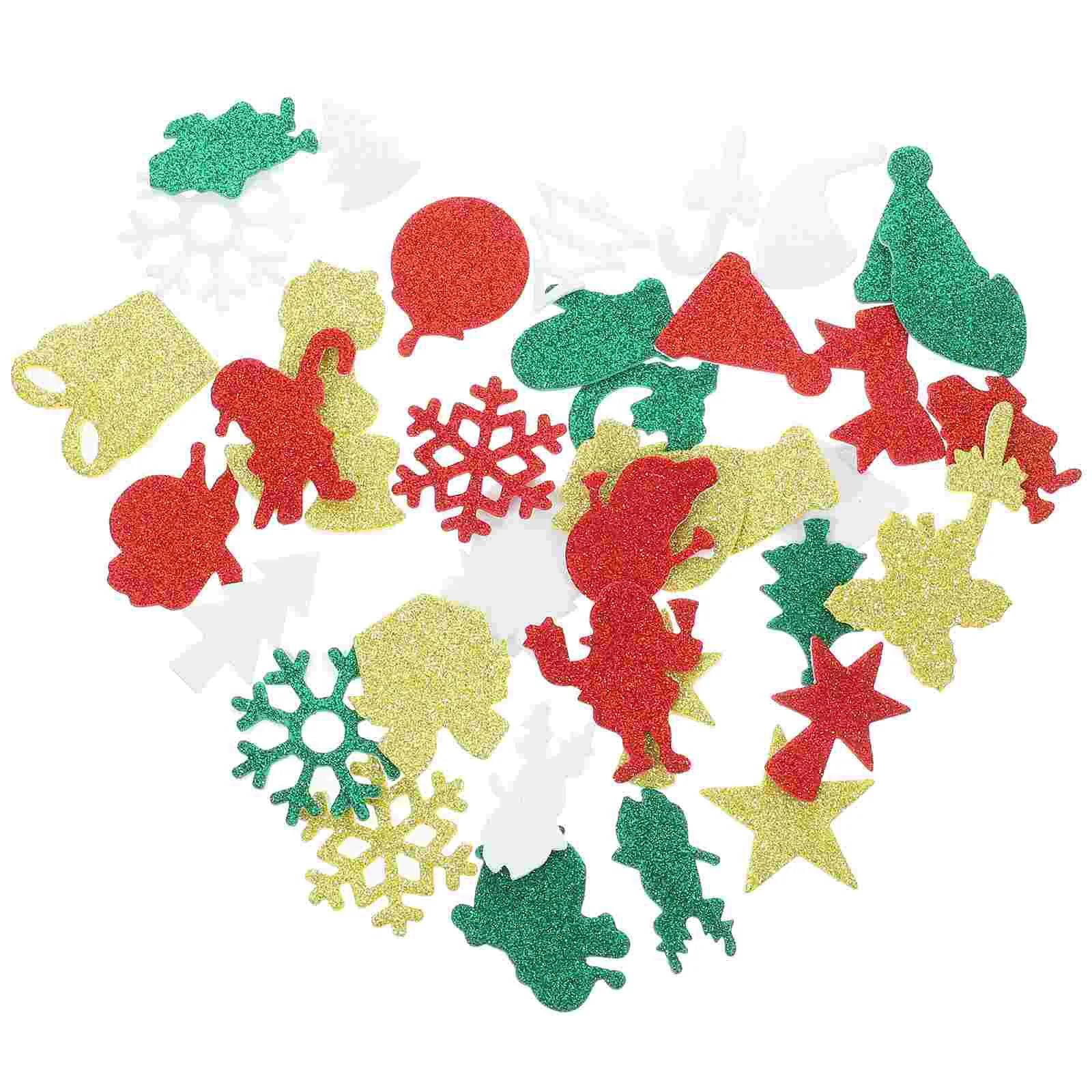 50 Pcs Christmas Bubble Stickers Craft Supplies Tree Colored Xmas Foam Holiday for Decor