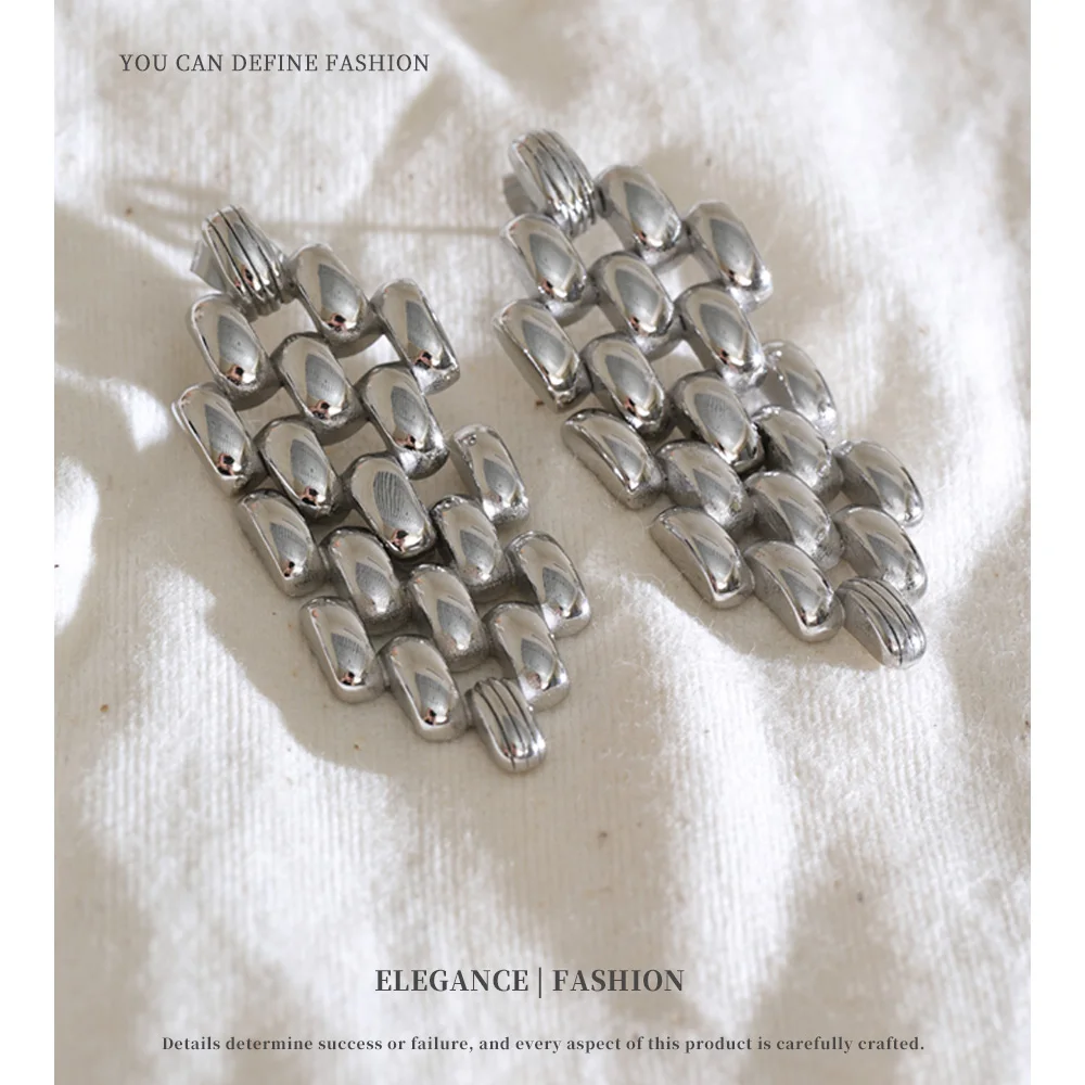 NiNice Stainless Steel Drop Earrings Geometric Trendy Women High Quality Waterproof Personalized Recommend Jewelry Gift