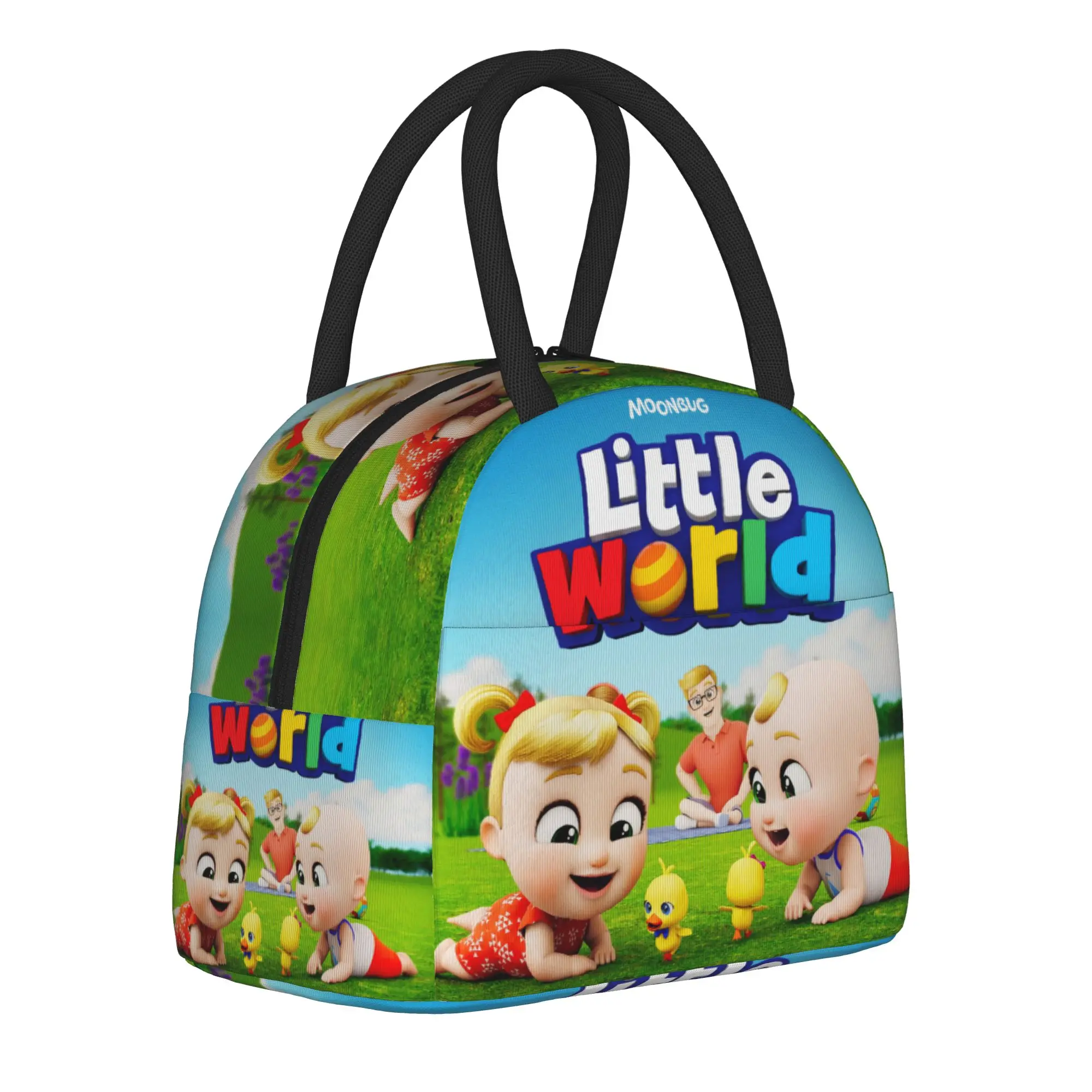 Little World cartoon anime Insulated Lunch Bags for Men Women  Storage Food Box Portable Thermal Cooler Lunch Boxes For Travel