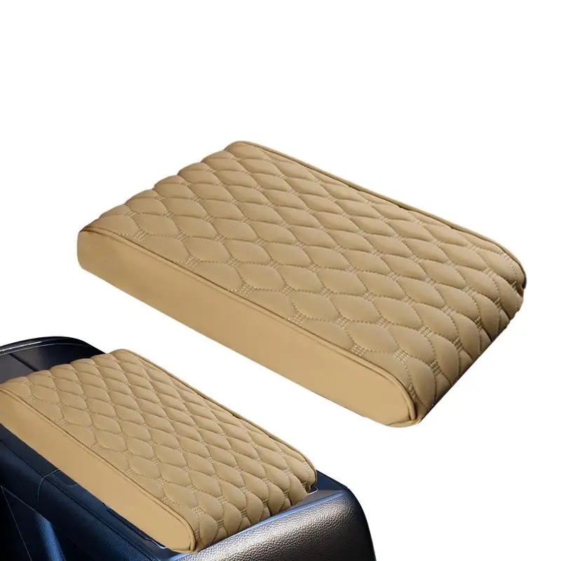 Car Arm Rest Padded Cover Memory Foam Car Armrest Cushion Middle Console Covers Universal Waterproof Pu Leather Heighten Car