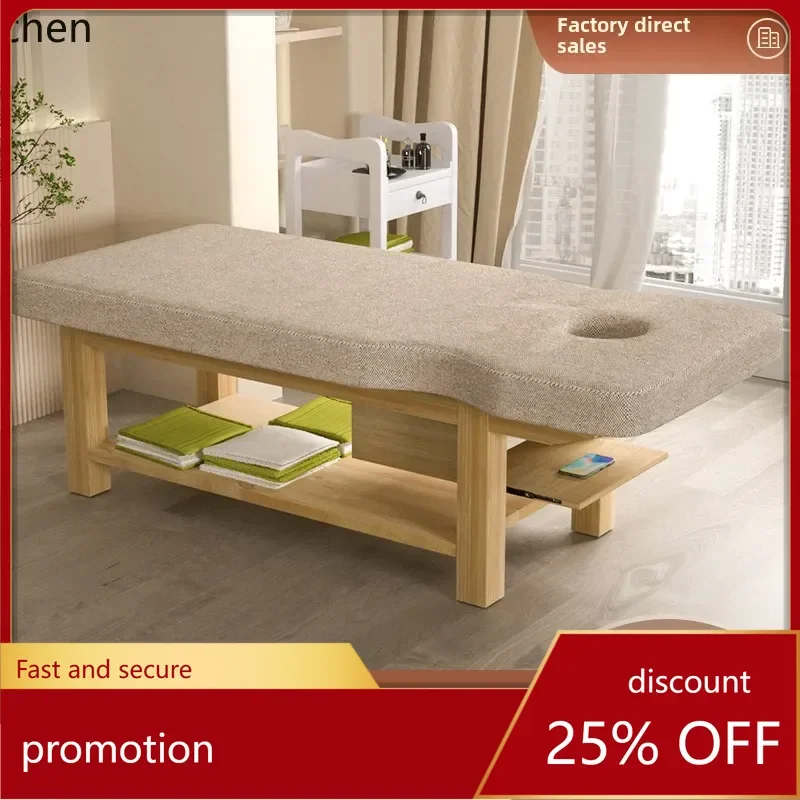 HXL solid wood beauty bed, special head therapy for beauty salons, moxibustion and eyelash massage bed,  physiotherapy bed