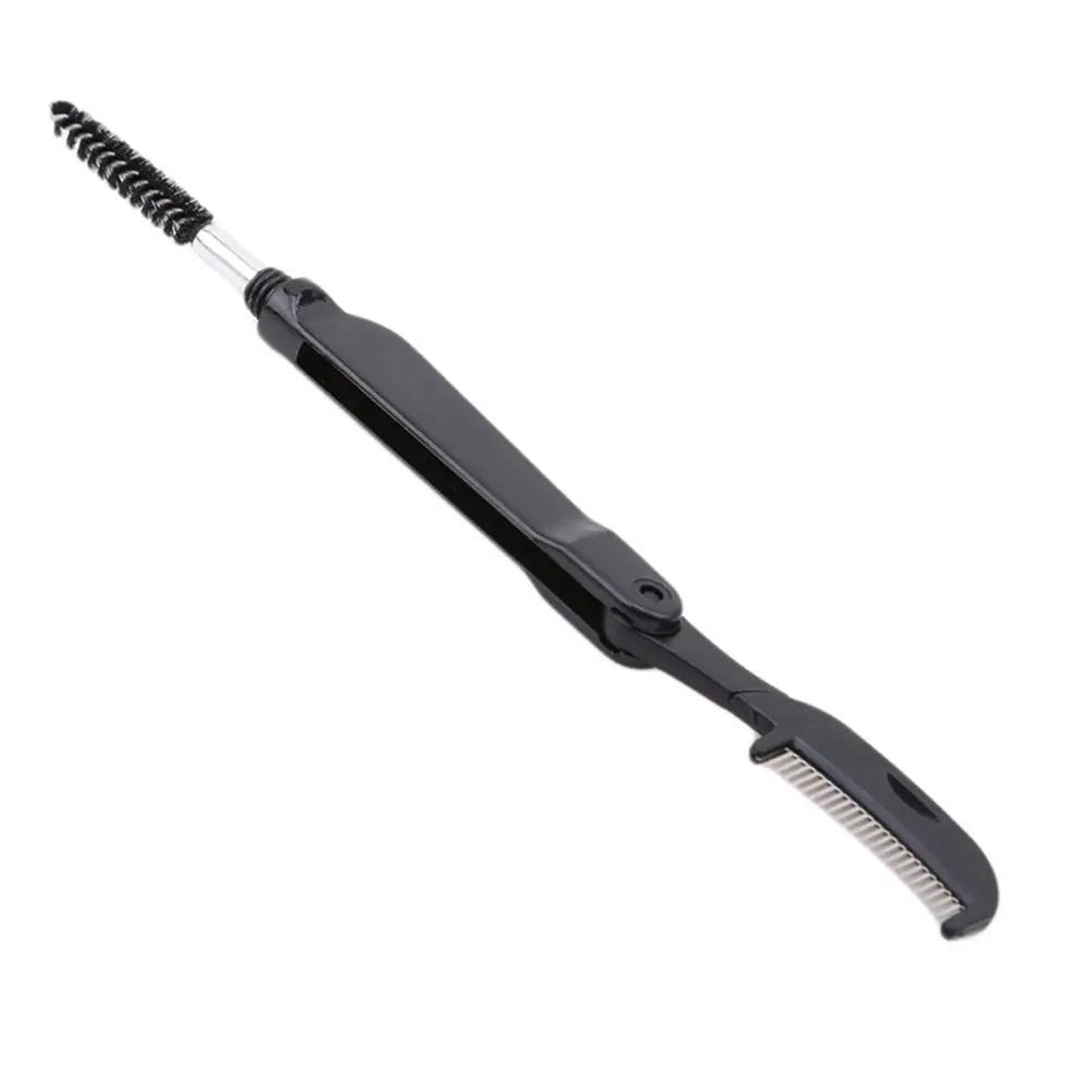 Zwarte dubbele kop wenkbrauwborstel wimpers verlenging cosmetische hulpmiddelen make-up borstel wimpers kam