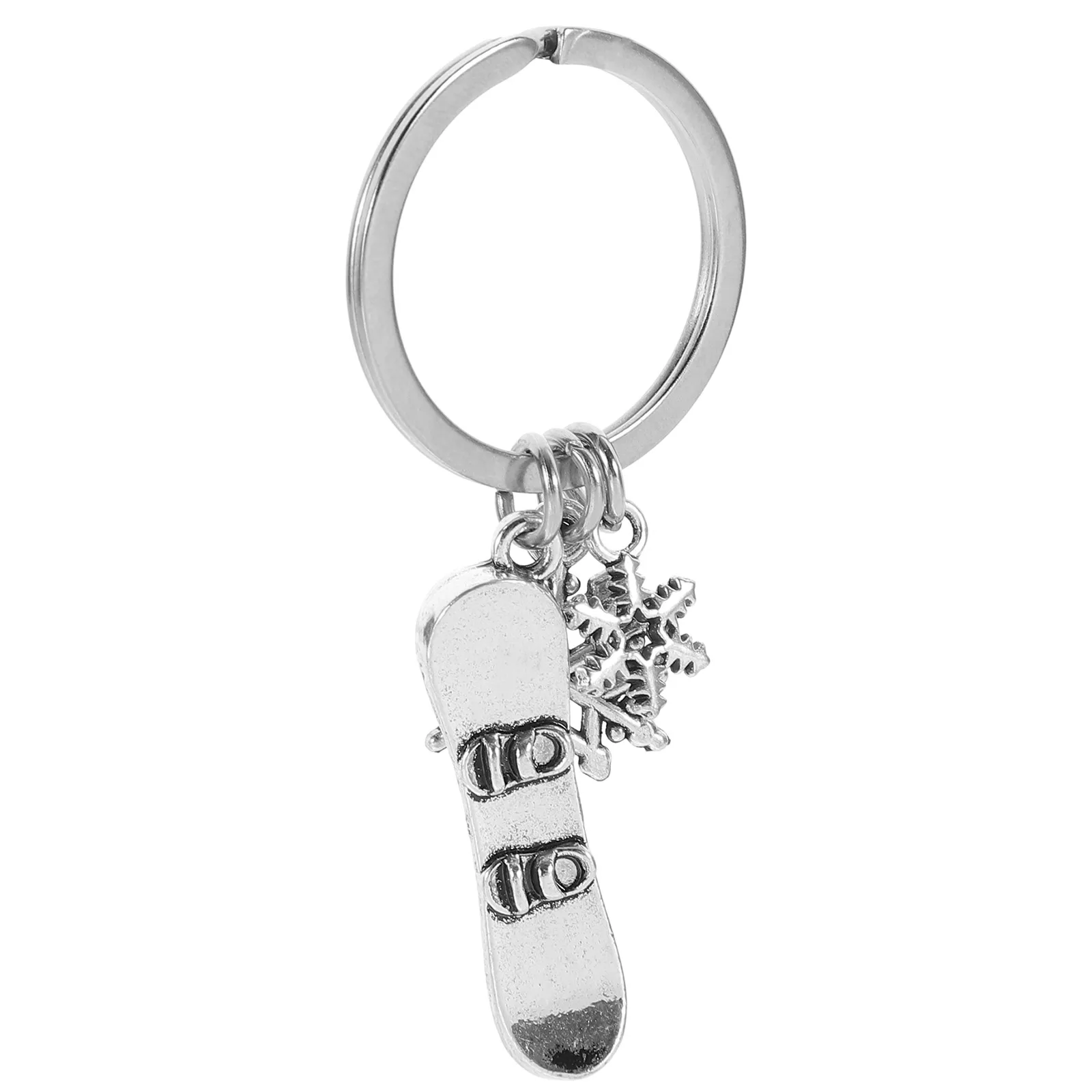 

Skating Keychain Snowflake Pendant Keyring Zinc Alloy Metal for Handbag Wallet Car Keys Portable Christmas Gift Decor