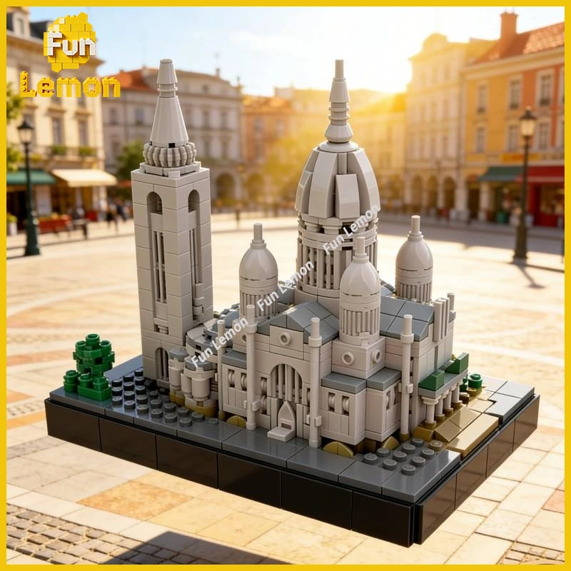 

MOC Paris Landmark Sacre Coeur de Montmartre Building Blocks Cathedral Construction Model Bricks Gift Set