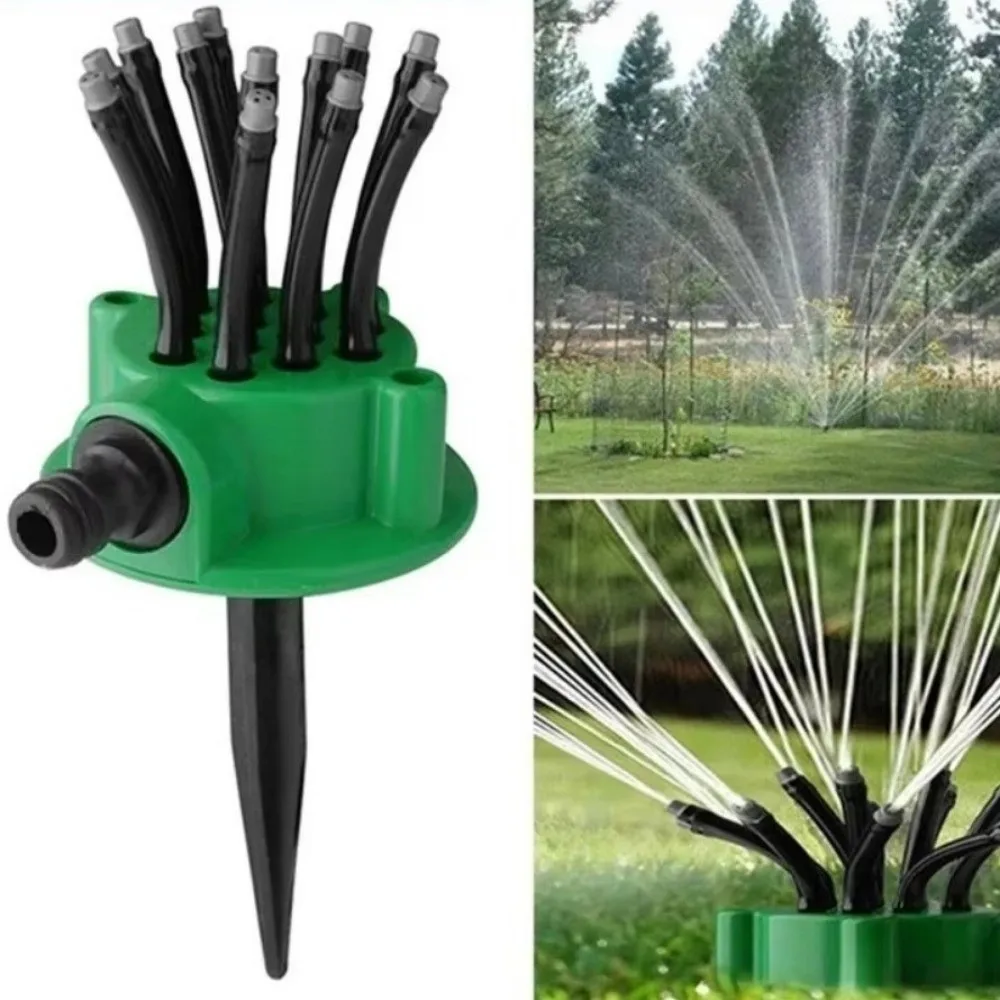 360 Degree Automatic Garden Sprinkler Rotating Nozzle Large Area Lawn Sprinkler Auto-Rotating Multi Heads Garden Sprinkler