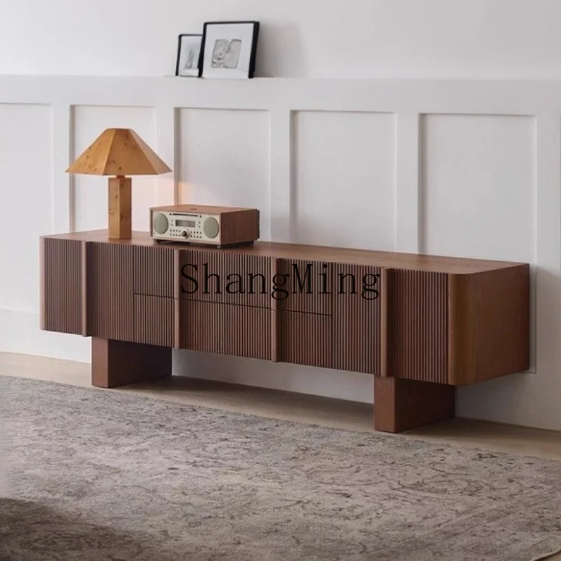 

CL TV cabinet Middle antique ash wood solid wood living room floor storage retro storage side cabinet