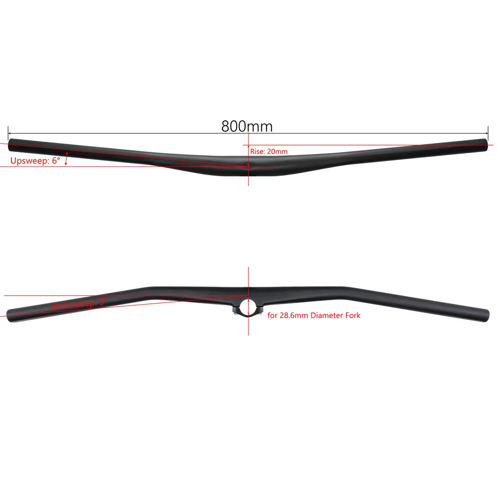 Mtb Carbon Handlebar Integrated Carbon Handlebar For Mountain Bike AM/XC 720-800mm Bike Table For Bicycle Handle Bar 35mm Stem