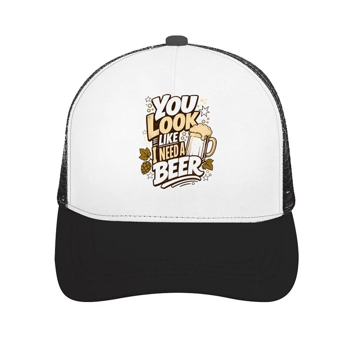Gorra de béisbol de malla con la frase 'You Look Like I Need Beer', informal, para exteriores, para mujer, unisex, femenina