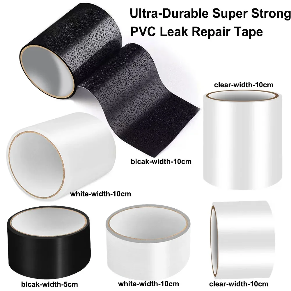 5/10cm PVC Leak Repair Tape Waterproof Pipe Patch for Cracks&Holes Butyl Glue Long Lasting Seal Emergency Leak Stopper Tool