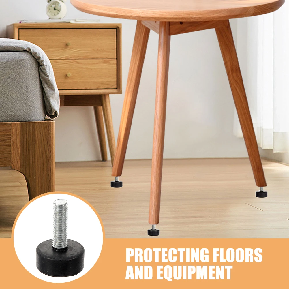 

4pcs Adjustable Feet Pads M8 Screw Table Levelers Heavy Duty Non Slip Protective Foot Table Leg Levelers Small 22mm