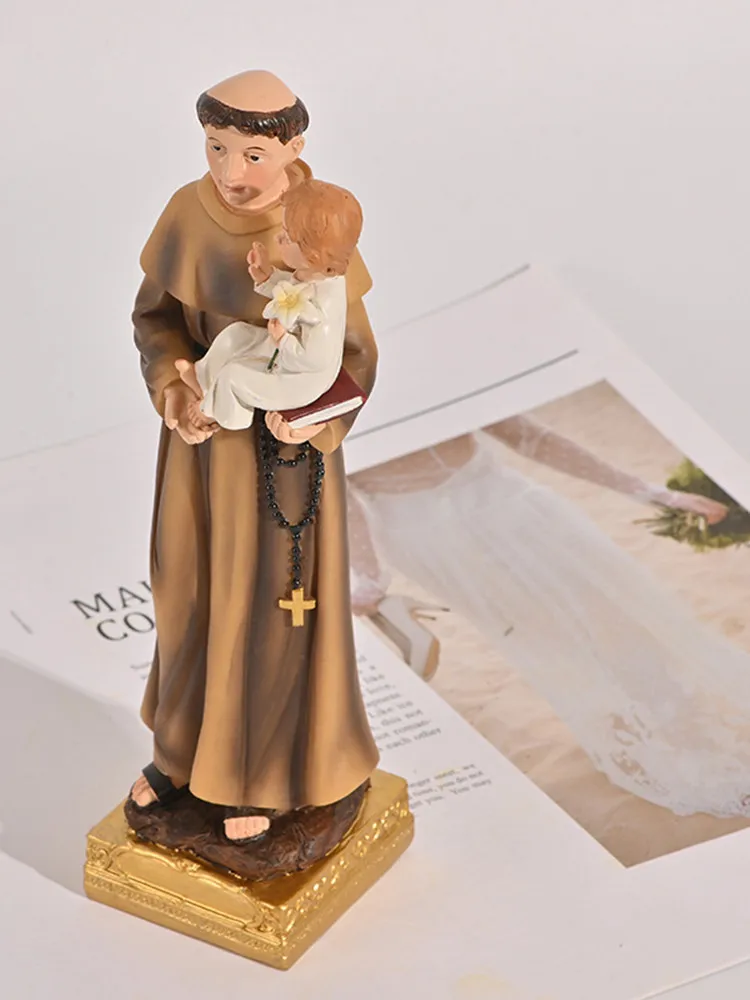 

Retro Resin Crafts Christianity Saint Holds Baby Jesus Church Decoration Desktop Ornament Religious Gifts Modern Home Decor