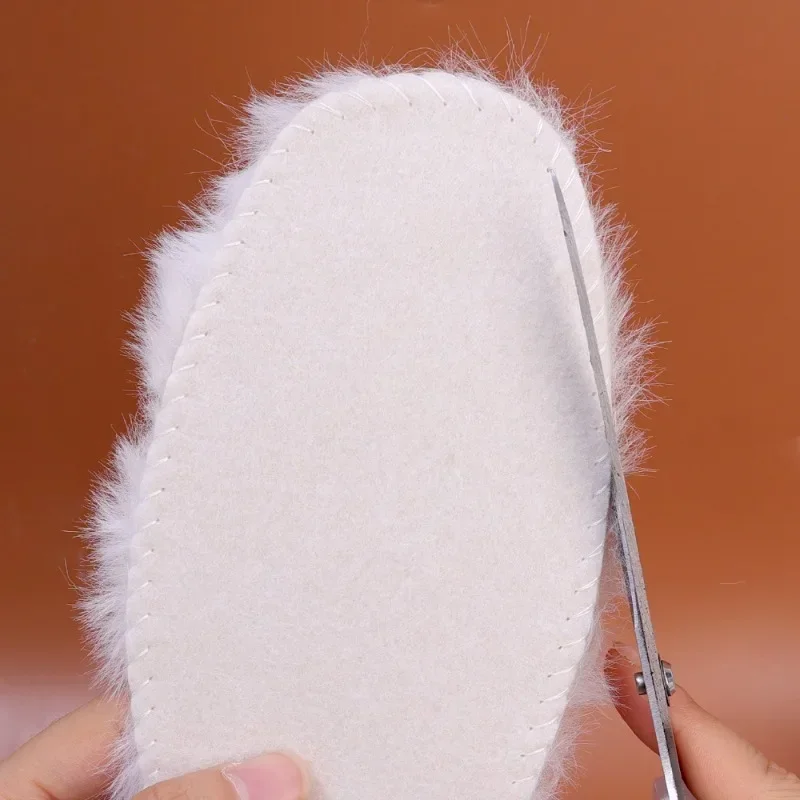 6/2 قطعة النعال جلد الغنم الطبيعي الحقيقي الفراء الصوف الكشمير الثلوج الأحذية بطانة حذاء الرجال النساء الأطفال الصوف النعال أحذية الشتاء الدافئة #5