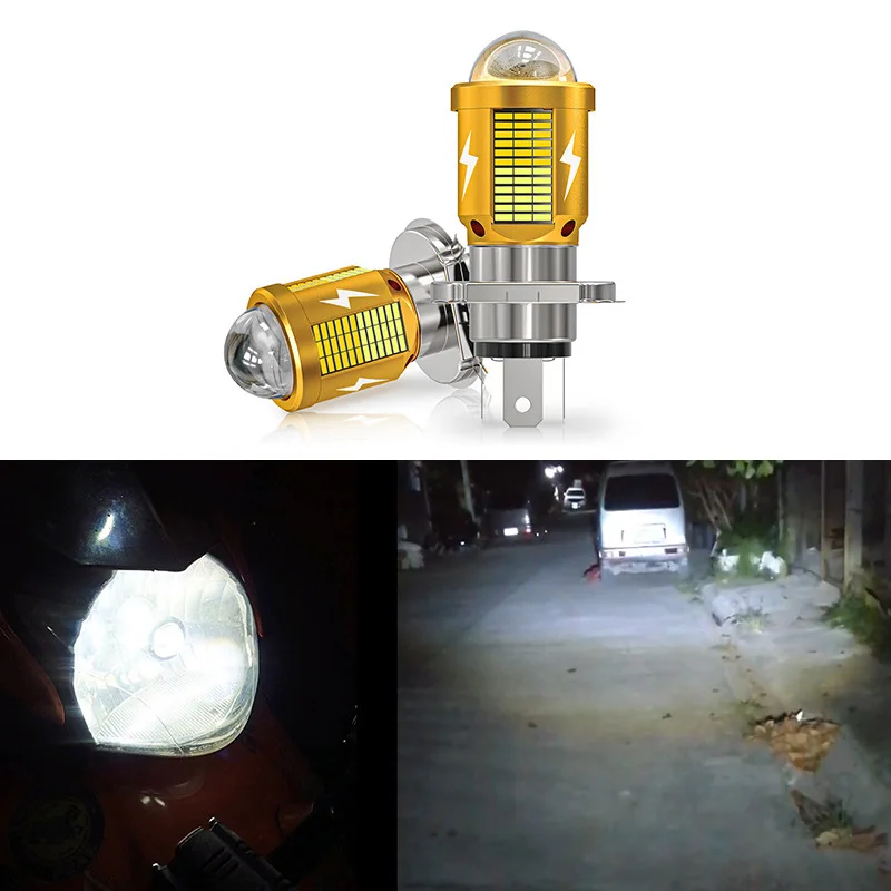 TCYATO  Motorcycle headlight H4 BA20D P15D three claw dual color high-power headlight