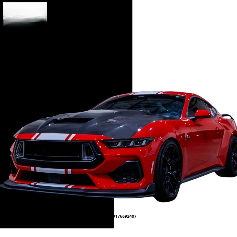 ForFord Mustang GT Dark Horse S650 2024   TF Type Carbon Fiber Ventilation Hood Engine Cover