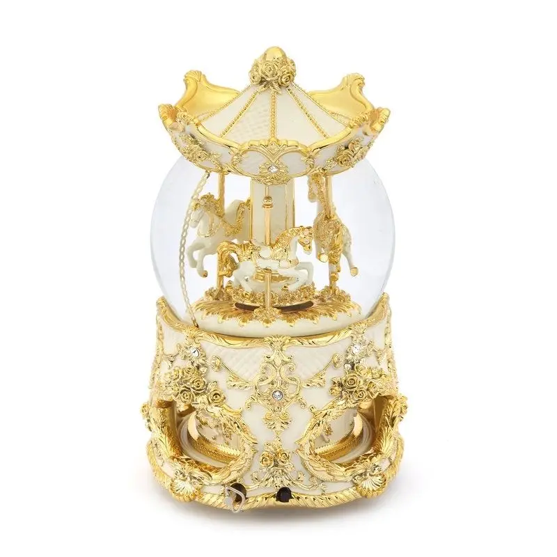 Light rotating crystal ball music box music box Piaoxue birthday gift