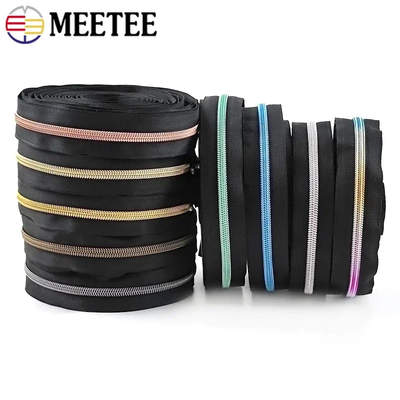 5/10Meters Meetee 3# 5# Nylon Zippers Tapes Coil Zip Tailor Zips Repair Kit DIY Bags Garment Zipper Replace Sewing Accessories