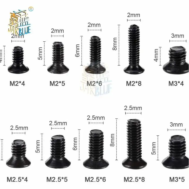 M2 M3 Screw Set KM2 Machine Laptop Screw Flat Head Phillips Drive Accessories for Repair Computer Electronic Laptop Screws Kit