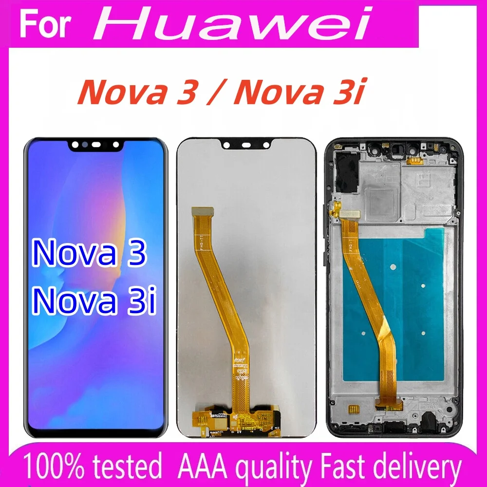 Для HUAWEI Nova 3 6,3 'для оригинального Nova3 PAR-AL00 LX1M LX1 LX9 TL20 ЖК-дисплей сенсорный экран дигитайзер в сборе Замена