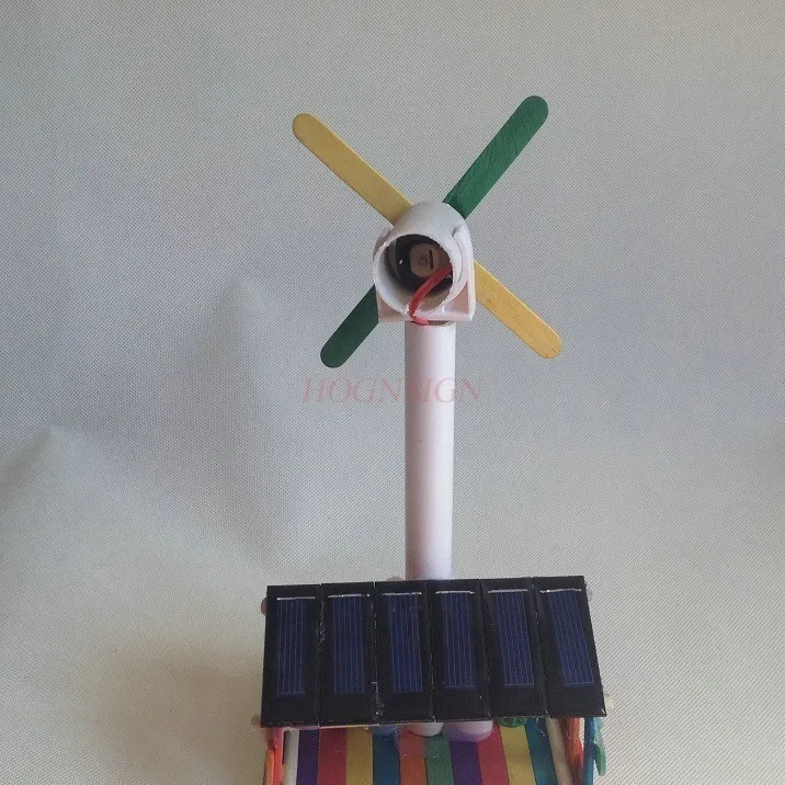 1 set Technology Small Maker Solar Fan Solar Toy Pendant Ice Cream Stick Model Kindergarten Homework