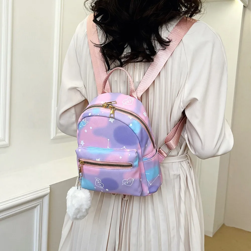 Mini Backpack Women Nylon Cute Small Shopper Handbags Multicolor Book Bags Girls Fashion Shoulder Bag