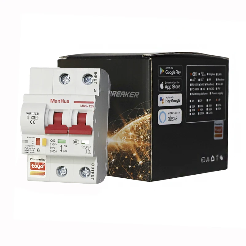 Imagem -06 - Interruptor Inteligente Inteligente Interruptor Interruptor de Controle Remoto App Inteligente Automático Montagem em Trilho Din Mk9125 wi fi