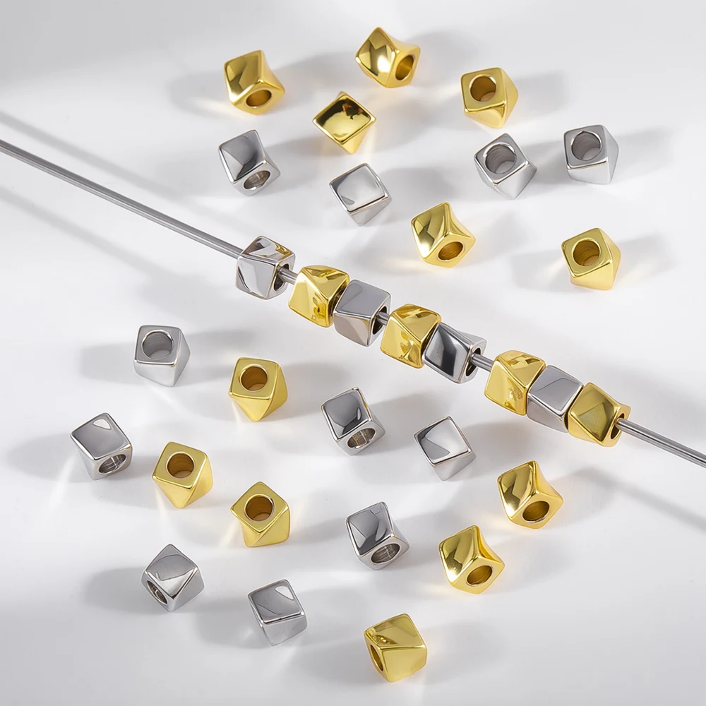 

20pcs 10pcs 3*3.2mm 18K Gold Color Plated Irregular Shape Beads For Handmade DIY Jewelry Making Bracelet Necklace Accessories