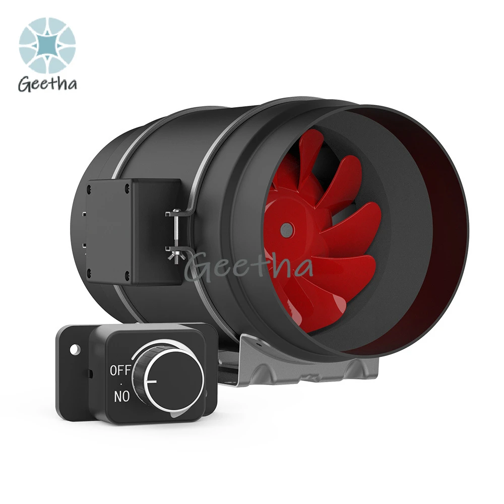 8 Inch Inline Duct Fan with Speed Controller 830CFM Strong Power EC Motor Quiet Ventilation Exhausting Fan for Indoor Plants