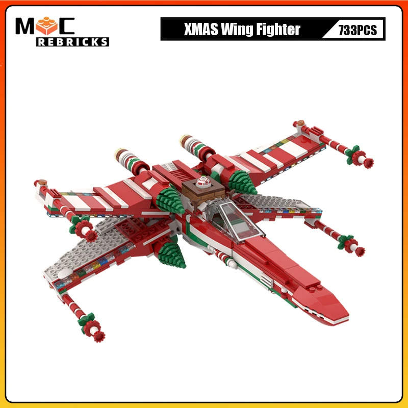 

MOC Military Series XMAS Wing Fighter T-65 X Wing Building Block Model Originality Bricks DIY Puzzle Boy Toy Christmas Gifts