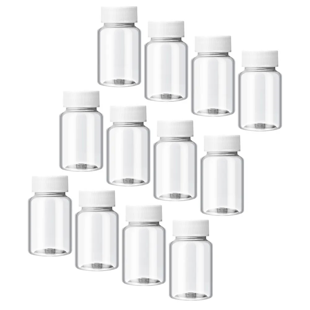 

12pcs 50ml Empty Storage Bottles Travel Refillable Leakproof Portable Transparent Medicine Liquid Container Outdoor