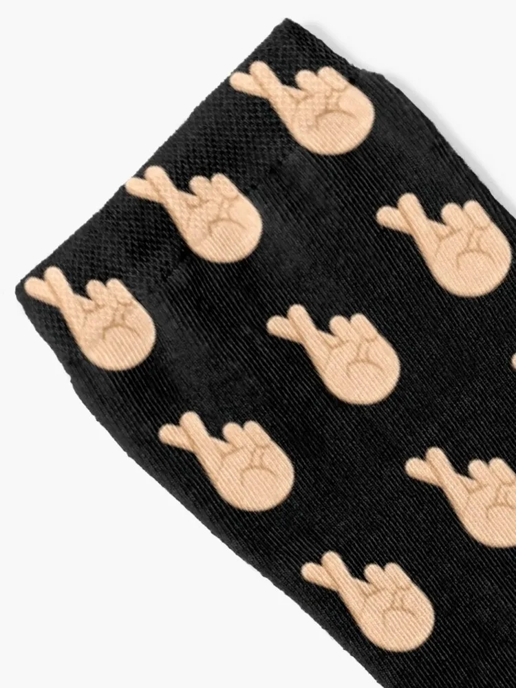 Fingers Crossed Good Luck Hand with Index and Middle Fingers Crossed Socks Fashion Socks Funny Man Socks