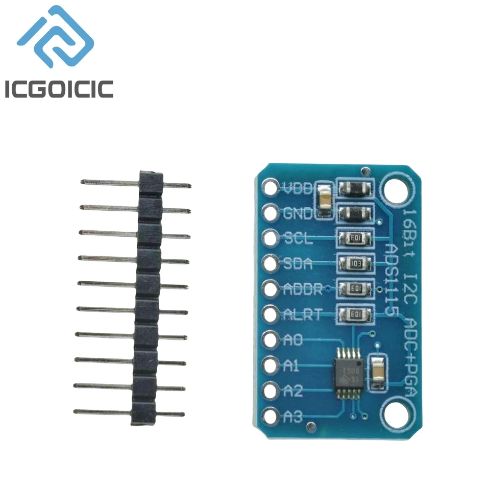 ADS1115 ADS1015 16 Bit I2C Module Precision ADC 4 Channel Development Board Pro Gain Amplifier 2.0V to 5.5V for Arduino RPi image 3
