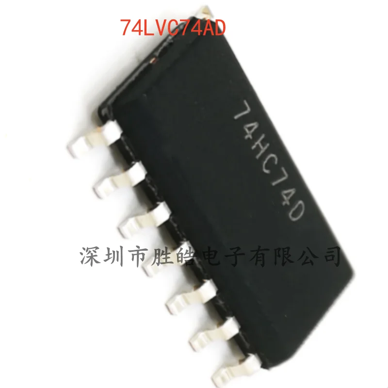 (10PCS)  NEW  74LVC74AD ,  118   Reset Function of Double D-Type Positive Edge Trigger   SOIC-14   74LVC74AD  Integrated Circuit