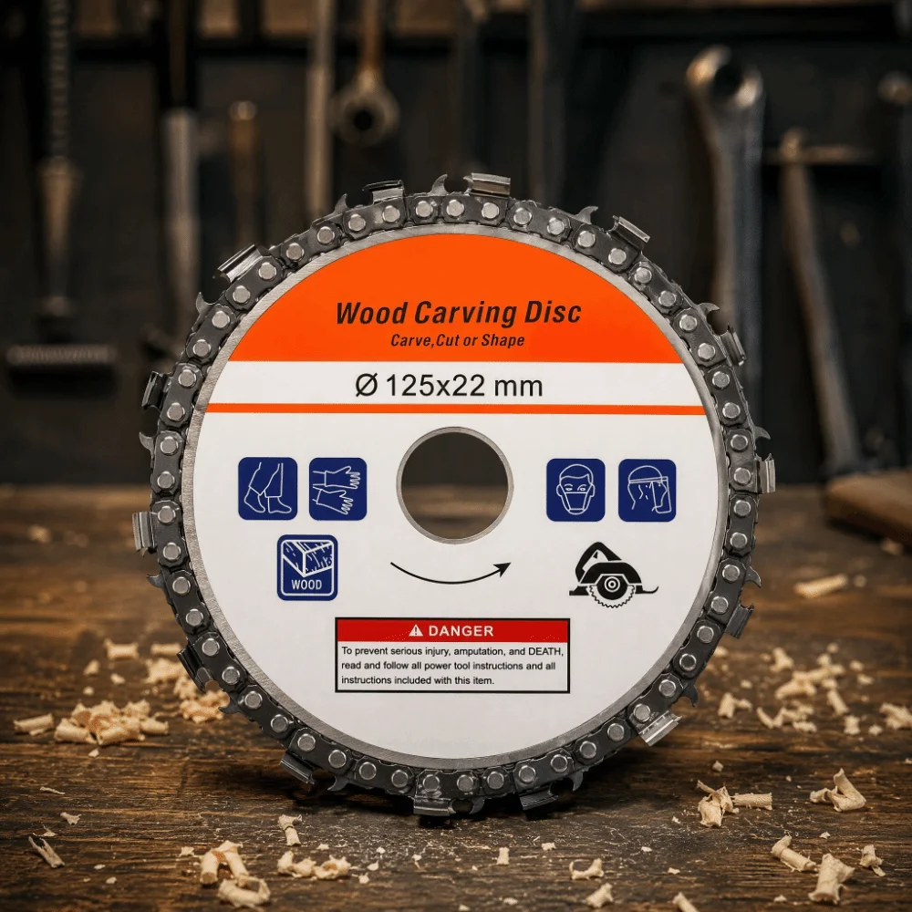 5 Inch /4.5Inch Diameter Wood Carving Disc Carbide Tip 14 Teeth/13 Teeth Angle Grinder Chainsaw Blade 125mm /115mm Size