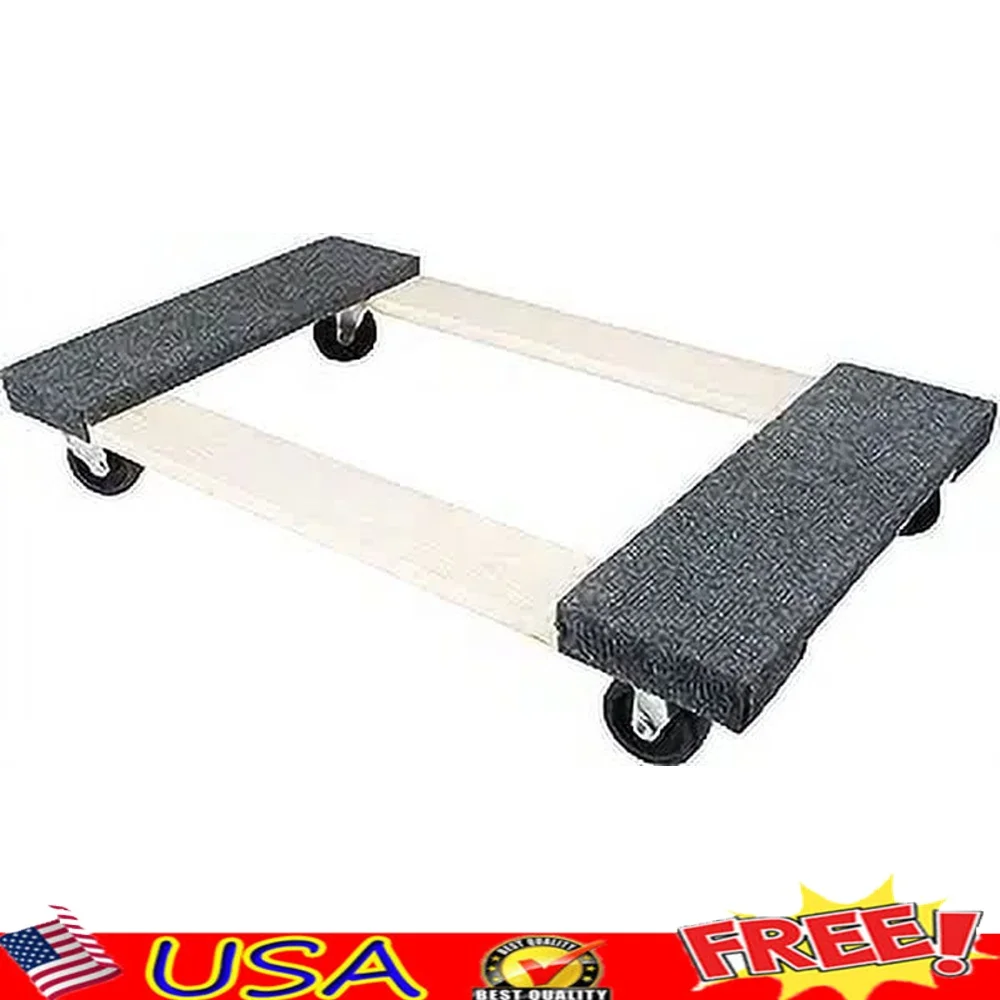 

Heavy Duty Furniture Dolly 1000lb Capacity with 4 Swivel Casters Padded Hardwood Frame Moving Office Home Garage