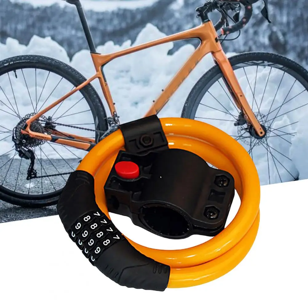 Bicycle Lock Mountain Bike Password Lock Four-digit Combination Steel Cable Code Cycling Lock Riding Equipment For MTB 자전거 자물쇠