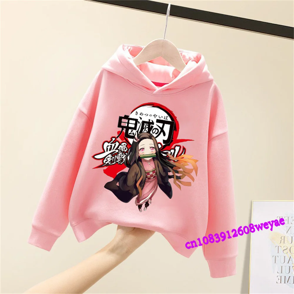 Demon Slayer Spring And Autumn Children Boys And Girls With Hoodie Sweater Top Cartoon Printing Children\'s Sportswear Coat Baby