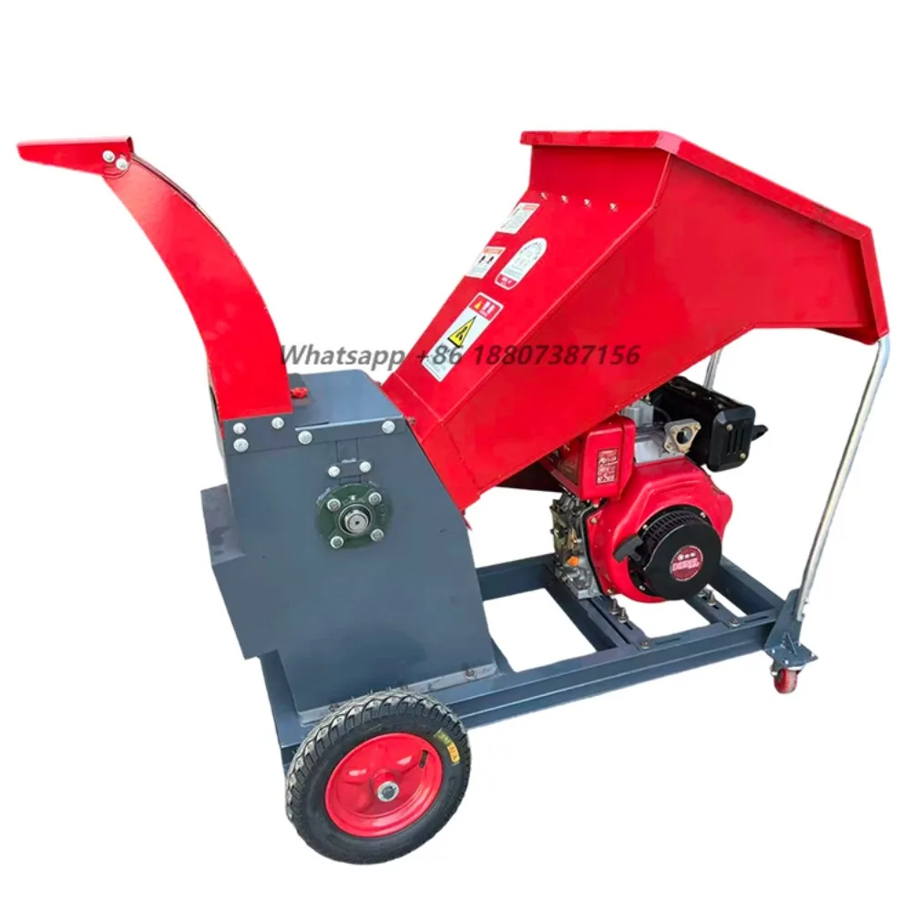 15HP Engine Wood Chipper Shredder and Tree Branch Crusher for Garden, Orchard, and Multi-functional Straw Grinder