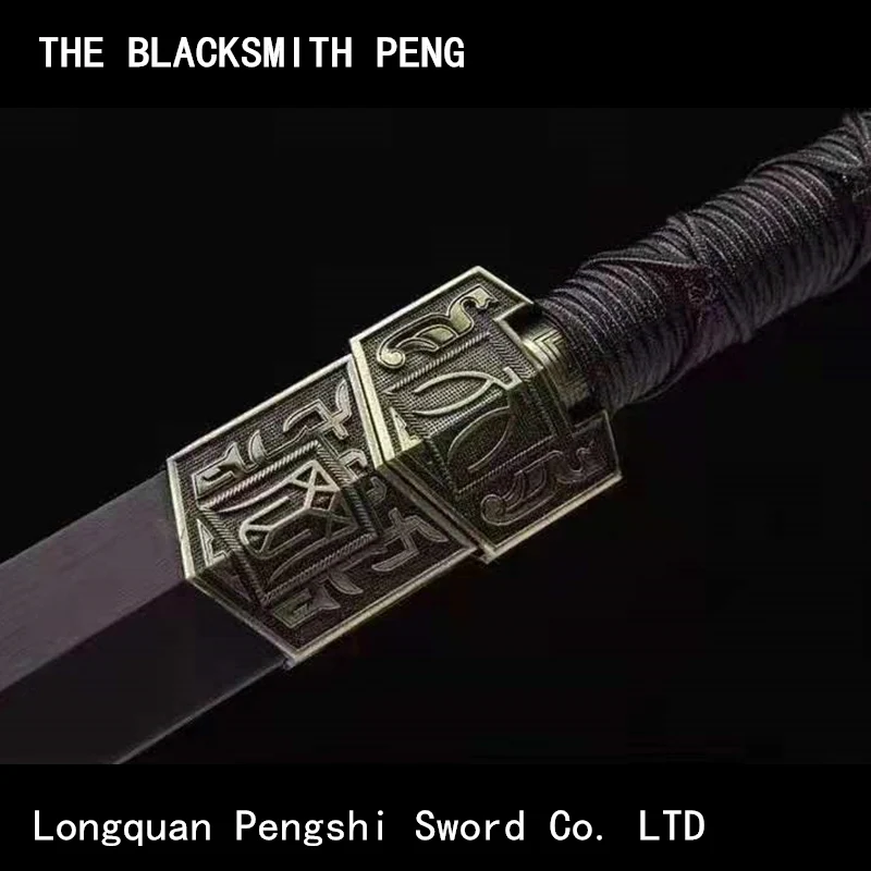 Imagem -03 - Real Chinês Dinastia Han Espadas Ebony Scabbard Aço de Alto Carbono Mão Forjada Oito Lados Qin Han Espadas Decoração de Casa