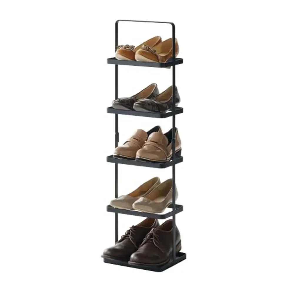 Tall Steel Shoe Rack Organizer 5-Shelves Lightweight Space Saver Easy Assembly Storage Shoes Accessories Multipurpose 30.5