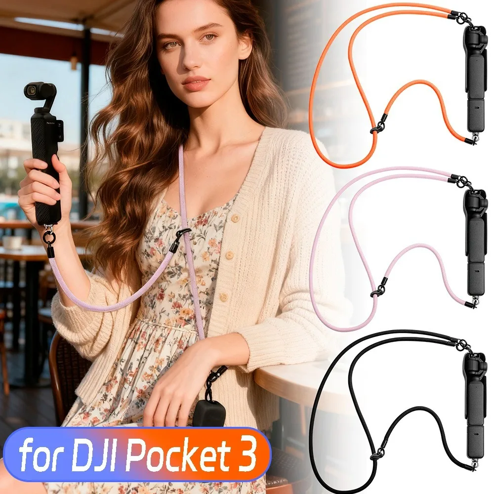 Adjustable Lanyard for DJI Pocket 3 Multi-Function Anti-lost Phone Lanyard Long Neck and Shoulder Straps with Lanyard Card Screw