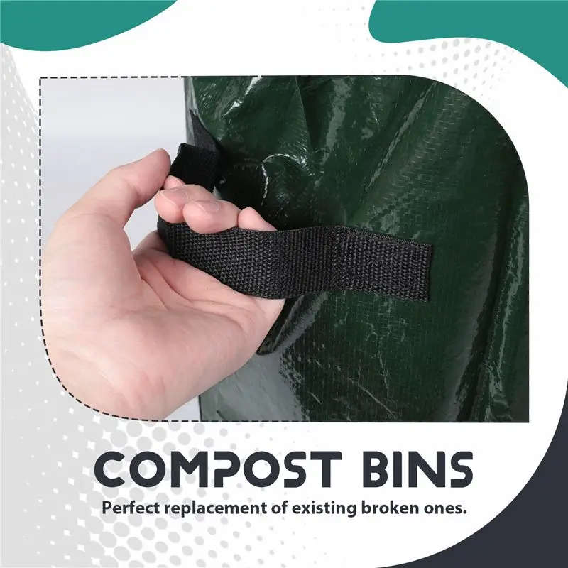 B84B-Collapsible Compost Bin,Yard Waste Bag, Reusable Heavy Duty Garden Leaf Waste Bag Yard Compost Bin Composting Fruit