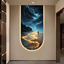 Ocean Waves LED Wall Lamp Entrance Decoration Light Painting Corridor Hanging Painting Light Home Living Room Art Mural Light