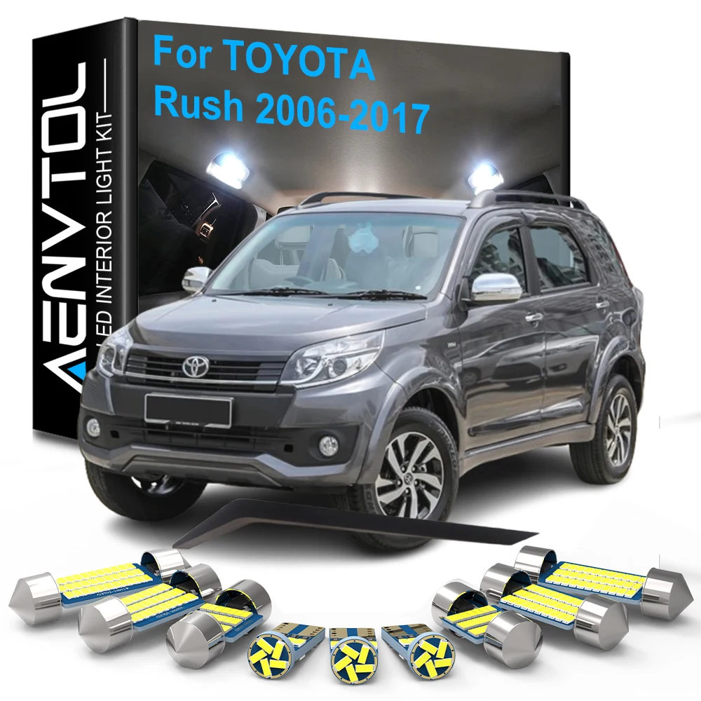 9pcs Car LED Interior Lights Canbus For Toyota Rush F700 2006-2014 2015 2016 2017 Vehicle Dome Reading Trunk License Plate Lamps