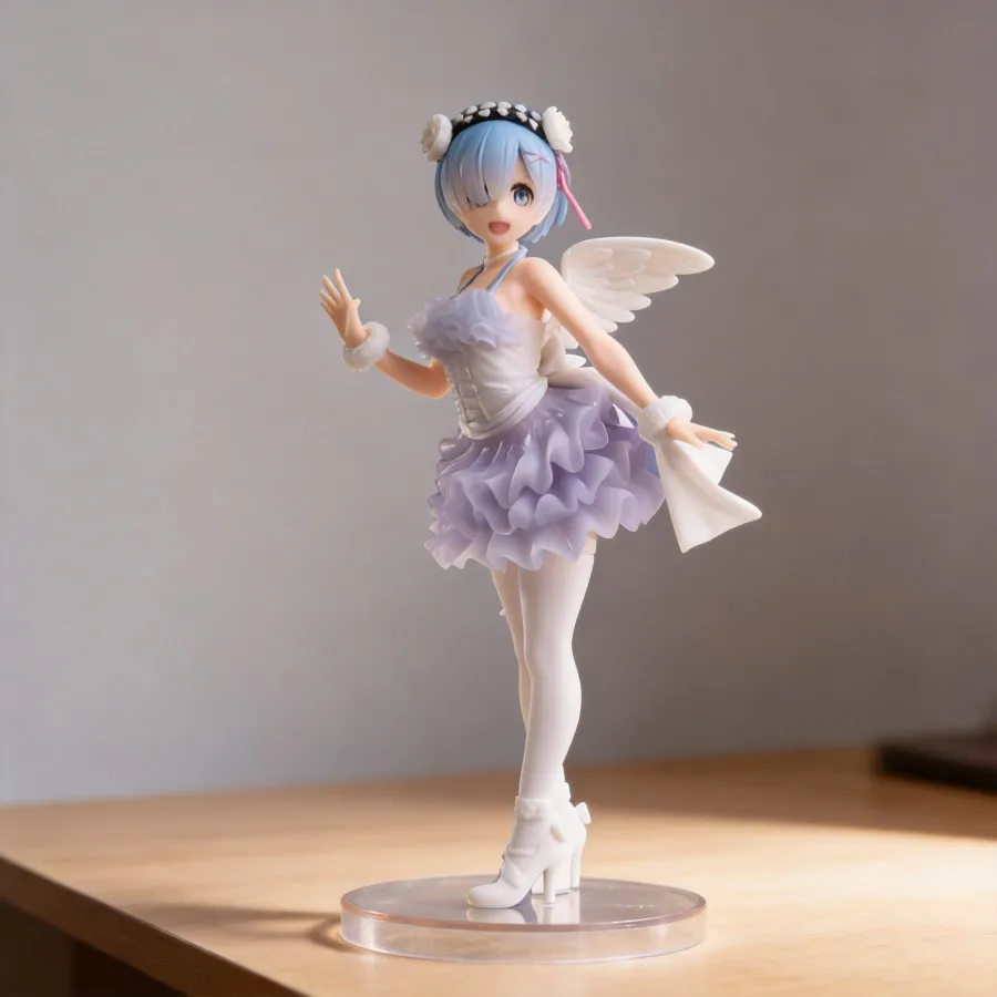 

Re:Zero Rem Angel Version Anime Figure Beautiful Girl Collection Model Decoration Toy 23cm