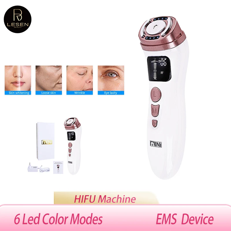 Medidor de belleza ultrasónico HIFU EMS microcorriente levantamiento de la piel reafirmante medidor antiarrugas herramientas de cuidado de la piel de belleza para el hogar LESEN USB