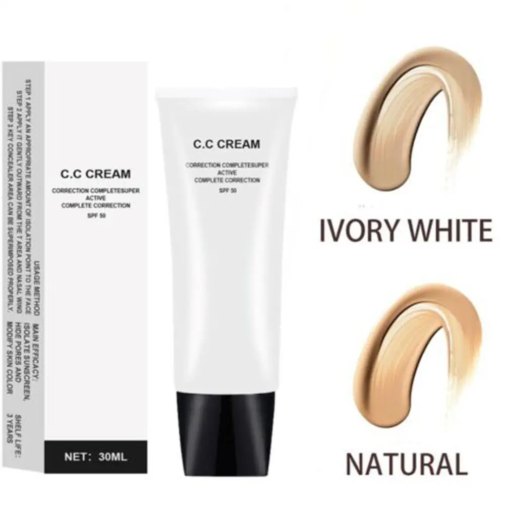 30ML CC Cream Conceal Imperfection Skin-friendly Brighten Skin Colour Cosmetics Foundation Concealing Cream for Coarse Pores