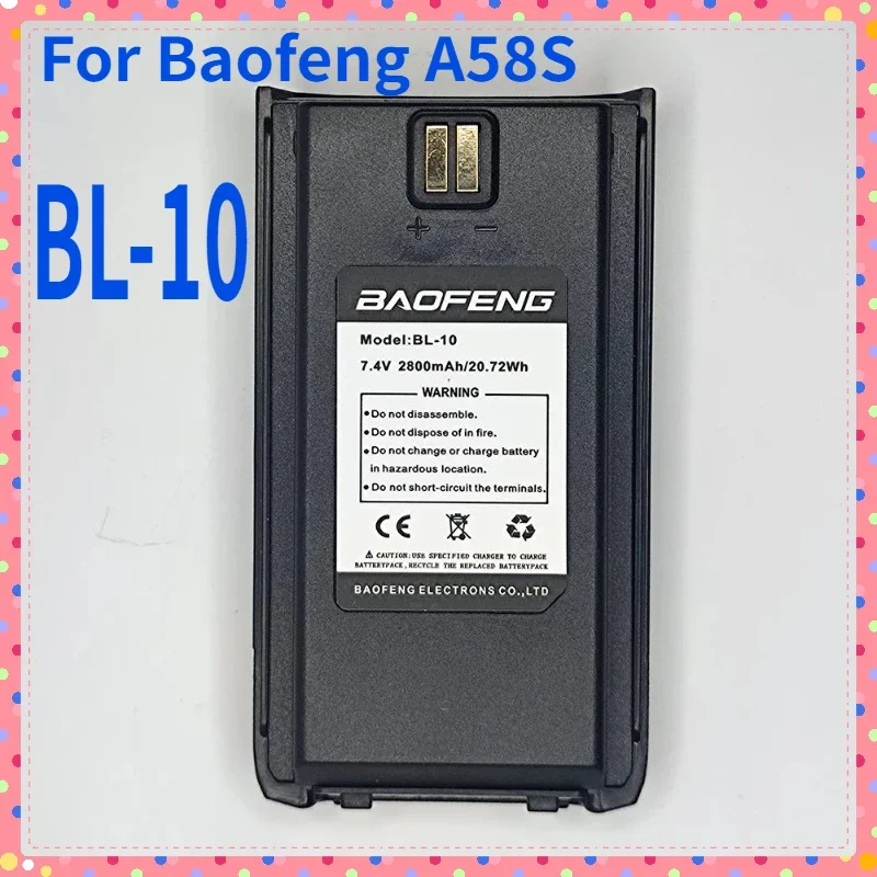 Pour Baofeng A58S Walperforated Talkie Batterie Eddie ion pompage BFUVF10 Radio Batterie BL-10 Leicrer and 10KM Longue Portée injuste Radio Bidirectionnelle