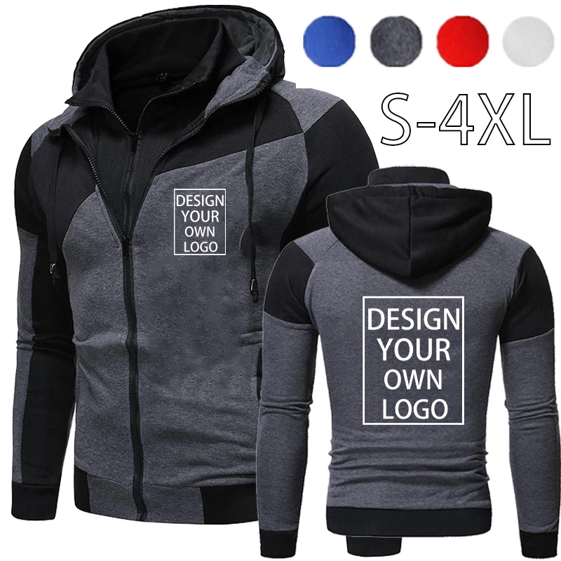 Customized Men's Sports Sweatshirt Outdoor Casual Harajuku for Men Hoodies Jacket Zipper Cotton Motorcycle Sweatshirts