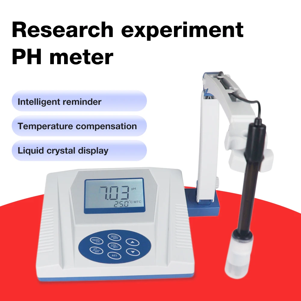

PHS-3C Desktop PH Meter LCD Display Acidity Meter Accuracy 0.01-14pH Water Quality Analyzer for Laboratory Research