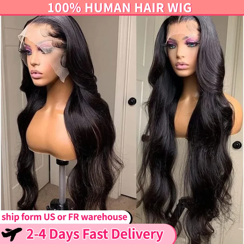 100% Human Hair Wigs Brazilian Remy 4x4 HD Lace Closure Wig For Women 13x4 13x6 Lace Front Wig 180 Density Pre Plucked For Women